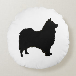 Icelandic Sheepdog silo black.png Round Cushion