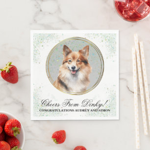 Icelandic Sheepdog Weddin Napkins With Dog Photo