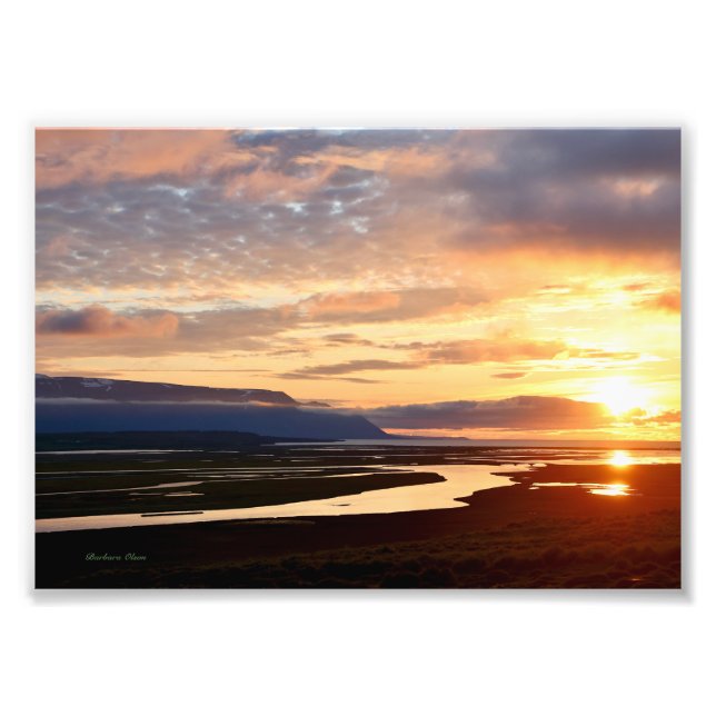 Icelandic Sunset Photo Print (Front)