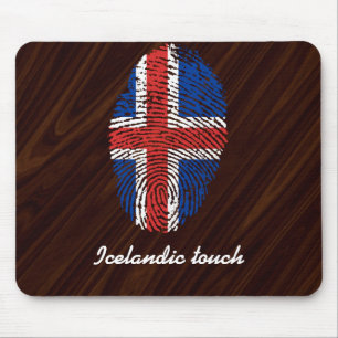 Icelandic touch fingerprint flag mouse pad