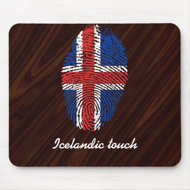 Icelandic touch fingerprint flag mouse pad (Front)