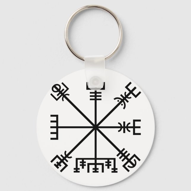 Icelandic Vegvisir Protection Staves Sigil Key Ring (Front)