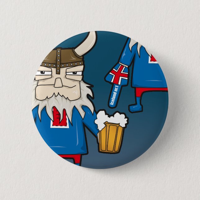 Icelandic Viking Fan Button (Front)