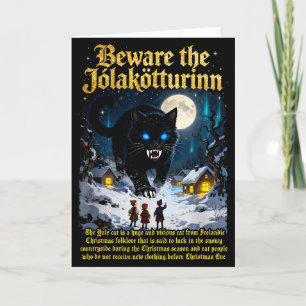 Icelandic Vintage Beware Jolakotturinn Yule Cat Ch Card