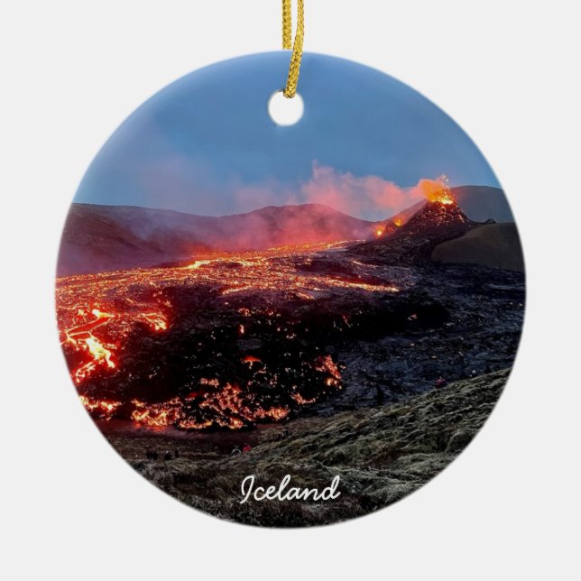 Icelandic volcano - ceramic ornament (Front)