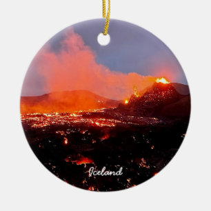 Icelandic volcano - ceramic ornament