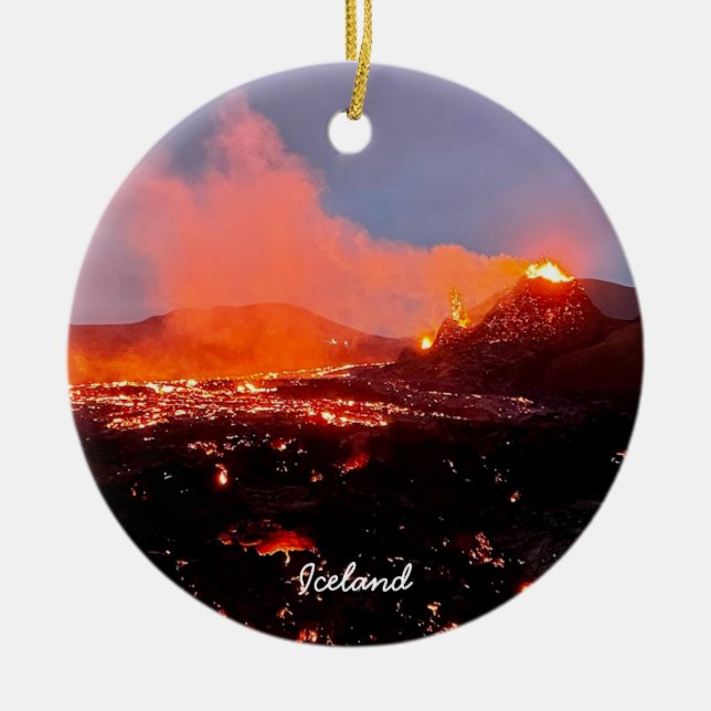 Icelandic volcano - ceramic ornament (Front)