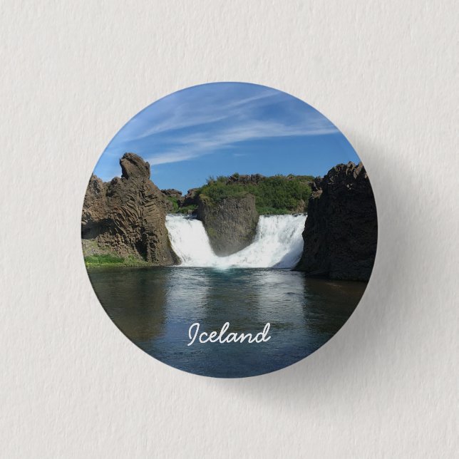 Icelandic waterfall 3 cm round badge (Front)