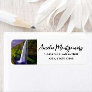 Icelandic Waterfall Green Nature Photo Address