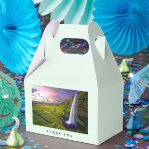 Icelandic Waterfall Nature Photo Wedding Thank You Favour Box