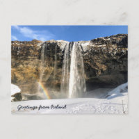 Icelandic waterfall postcard