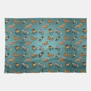 Icelandics in Gait Blue Tea Towel