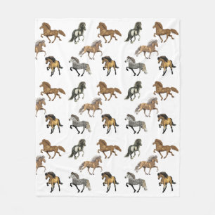 Icelandic's in Gait Fleece Blanket