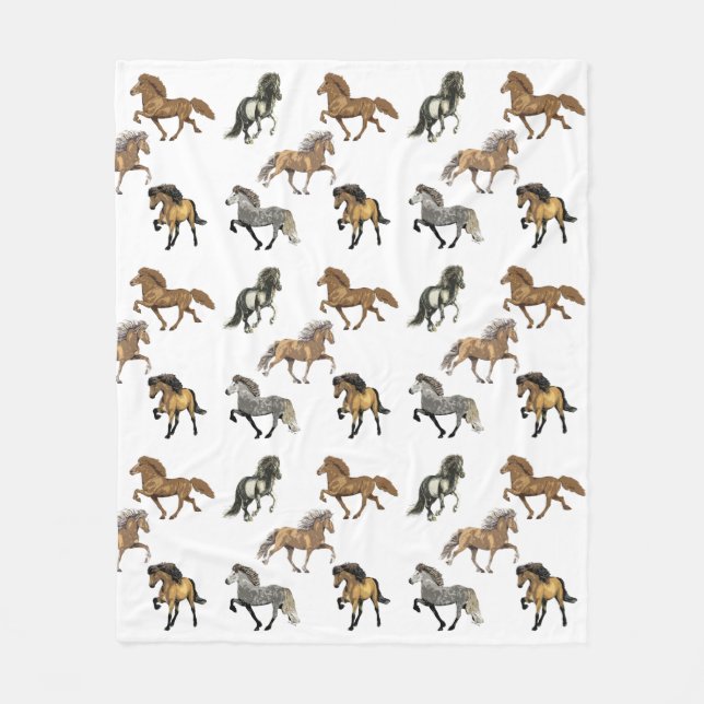 Icelandic's in Gait Fleece Blanket (Front)