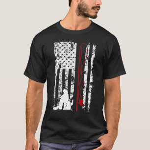 Ices Fishing American Flag T-Shirt