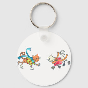 ICESKATING CATS KEY RING