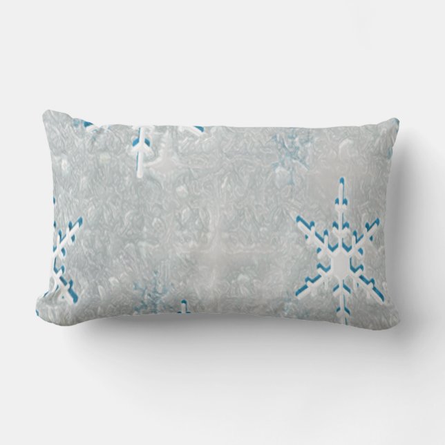 IceSnowflakes Christmas Personalized  Lumbar Cushion (Front)