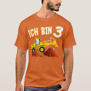 Ich bin 3 Bagger Kinder Geburtstag T-Shirt