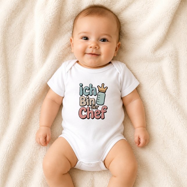 Ich Bin Der Chef Funny Baby Boss Quote Bodysuit (Creator Uploaded)
