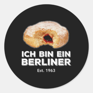 Ich Bin Ein Berliner Speech Jelly Doughnut Wall Co Classic Round Sticker