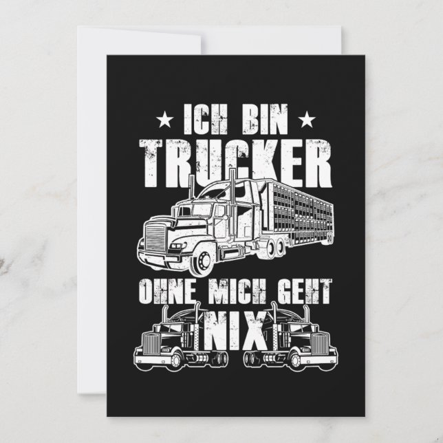 Ich Bin Trucker Truck Driver Cool Driver Gift Invitation (Front)