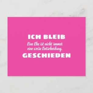 Ich bleib geschieden postcard