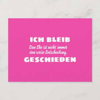Ich bleib geschieden postcard
