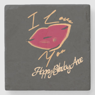 Ich ❤️ DICH ICH LIEBE DICH ICH MUND DICH T-Shirt Stone Coaster