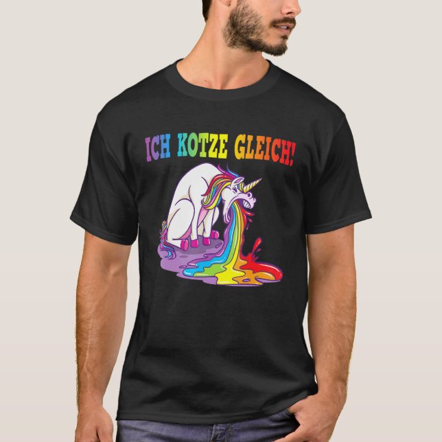 Ich Kotz Ggleich Unicorn Spit Evil T-Shirt (Front)