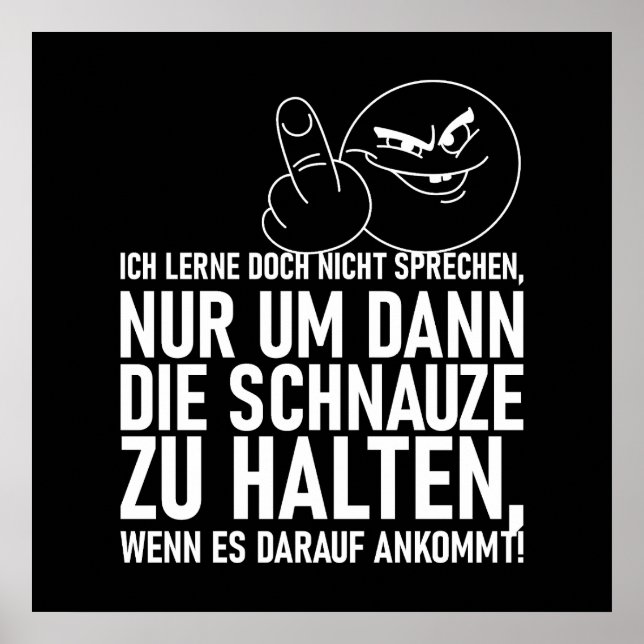 ICH LERNE DOCH NICHT SPRECHEN POSTER (Front)
