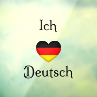 "Ich Liebe Deutsch" I Heart German Window Cling