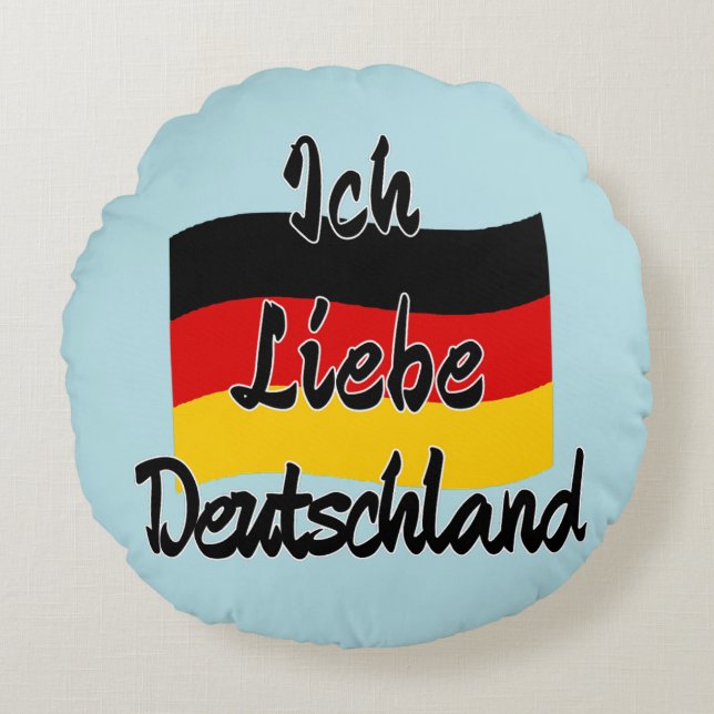 Ich Liebe Deutschland Round Cushion (Front)