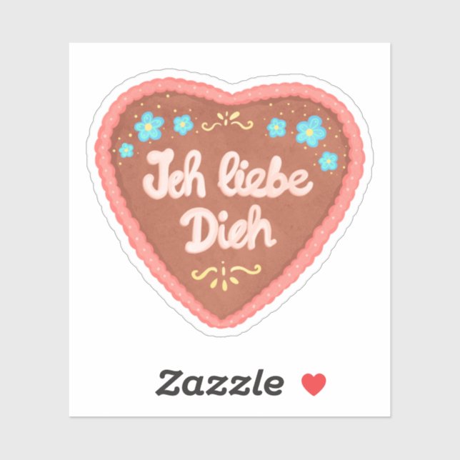 Ich Liebe Dich Lebkuchenherz sticker (Sheet)