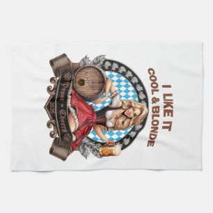 Ich mag es kühl und blond  - Volksfest Kirchweih Tea Towel