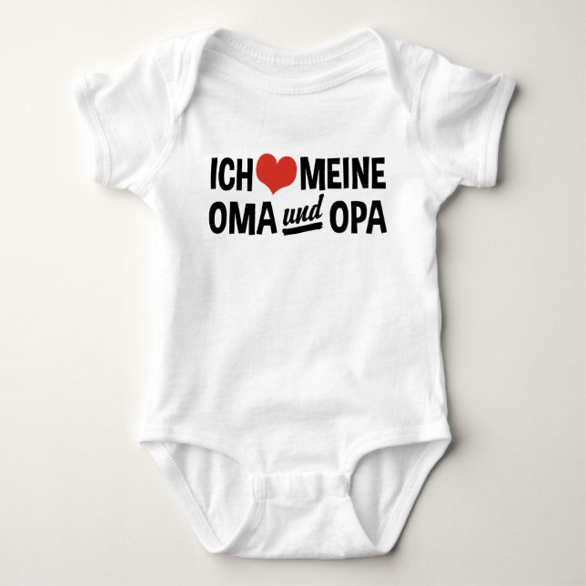 Ich Meine Oma Und Opa Baby Bodysuit (Front)