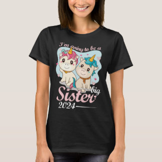 Ich werde große Schwester 2024 Unicorn Baby Announ T-Shirt