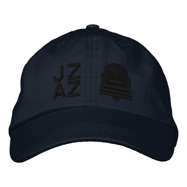 Ichibo-Skee Clupkitz Jazz Black on Blue Embroidered Hat (Front)