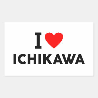 Ichikawa Japan love city heart like travel Rectangular Sticker