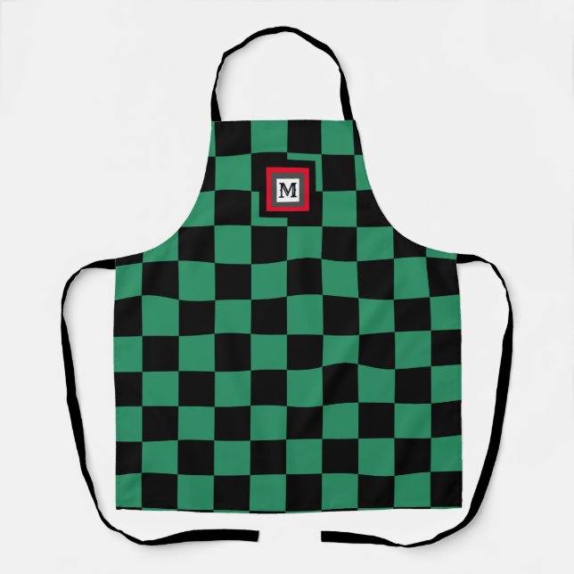 Ichimatsu Chequered Japanese pattern Apron (Front)