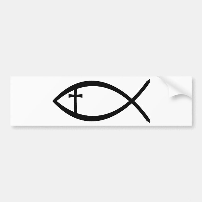 Ichthus Christian Fish Bumper Sticker (Front)