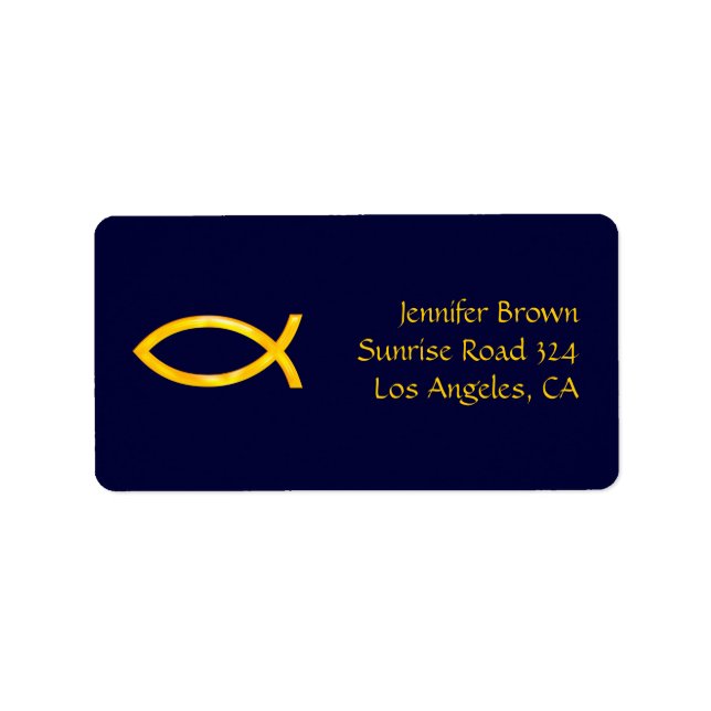 Ichthus | Christian Fish Symbol | Address Label (Front)
