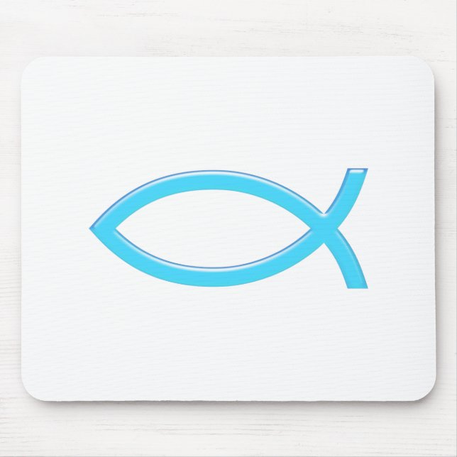Ichthus - Christian Fish Symbol - Blue Mouse Pad (Front)