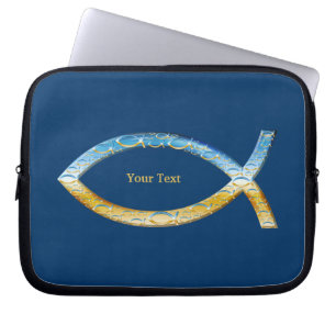 Ichthus - Christian Fish Symbol - Customisable Laptop Sleeve