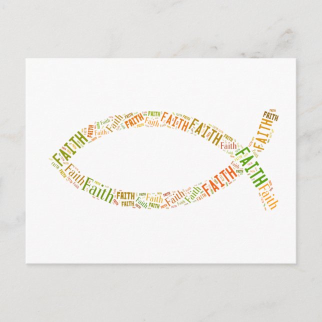 Ichthus - Christian Fish Symbol - Faith Postcard (Front)