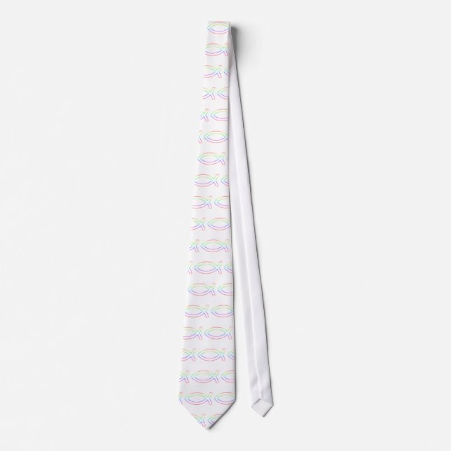 Ichthus - Christian Fish Symbol - Glowing Tie (Front)