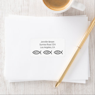 Ichthus - Christian Fish Symbol Label