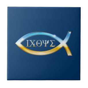 Ichthus - Christian Fish Symbol  - Tile