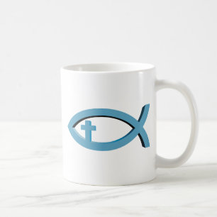 Ichthus - Christian Fish Symbol with Crucifix Coffee Mug