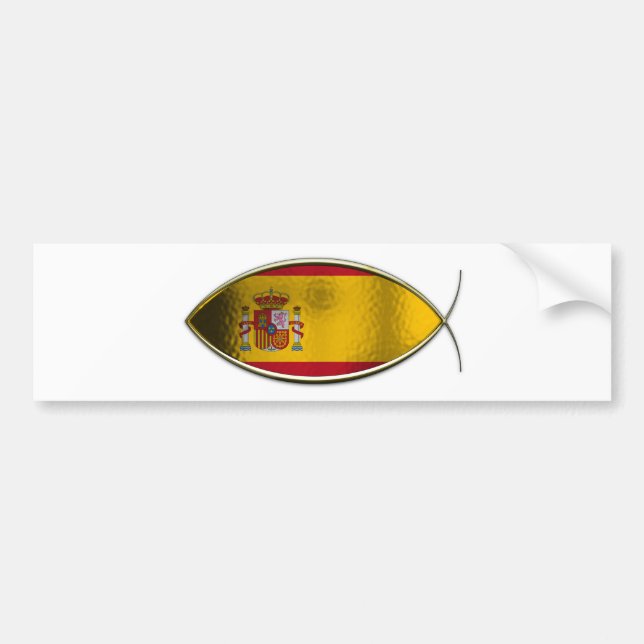 Ichthus - Spanish Flag Bumper Sticker (Front)