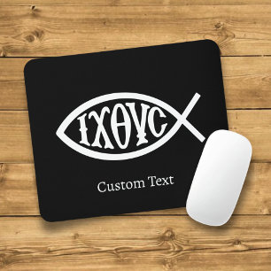 Ichthys Christian Symbol Mouse Pad
